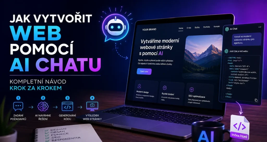 Tvorba webové stránky pomocí AI chatu krok za krokem