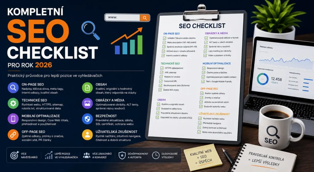 Kompletní SEO checklist pro optimalizaci webových stránek v roce 2026