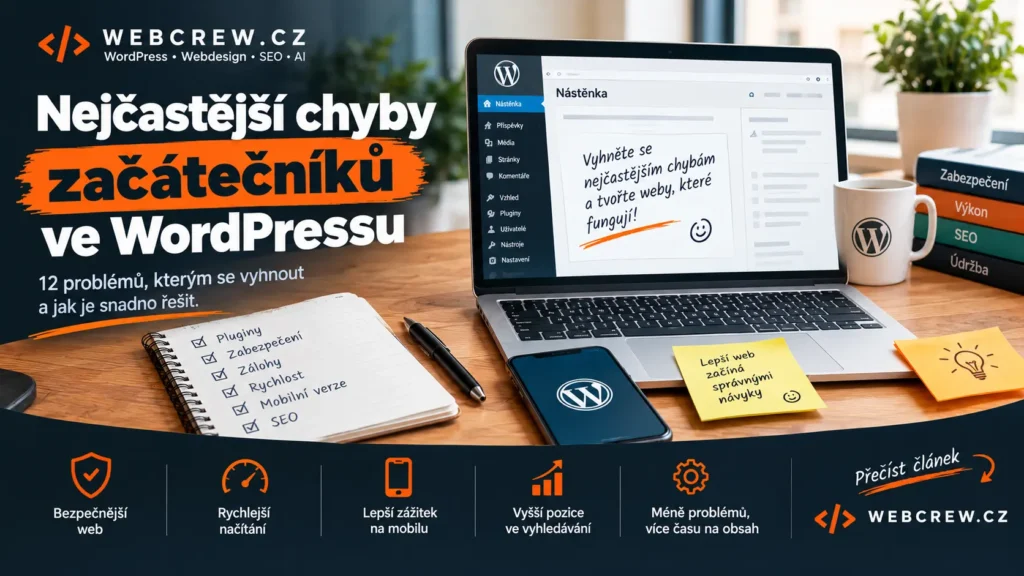 Nejčastější chyby začátečníků ve WordPressu a tipy na bezpečnější a rychlejší web